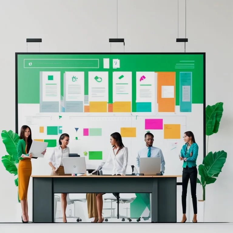 Zufriedenes Team im Büro